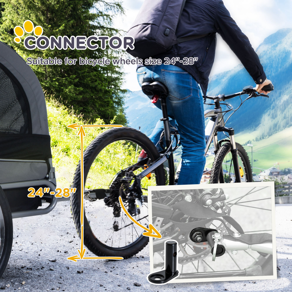 Pet Bike Trailer: Water-Resistant Steel Frame, 30kg Capacity