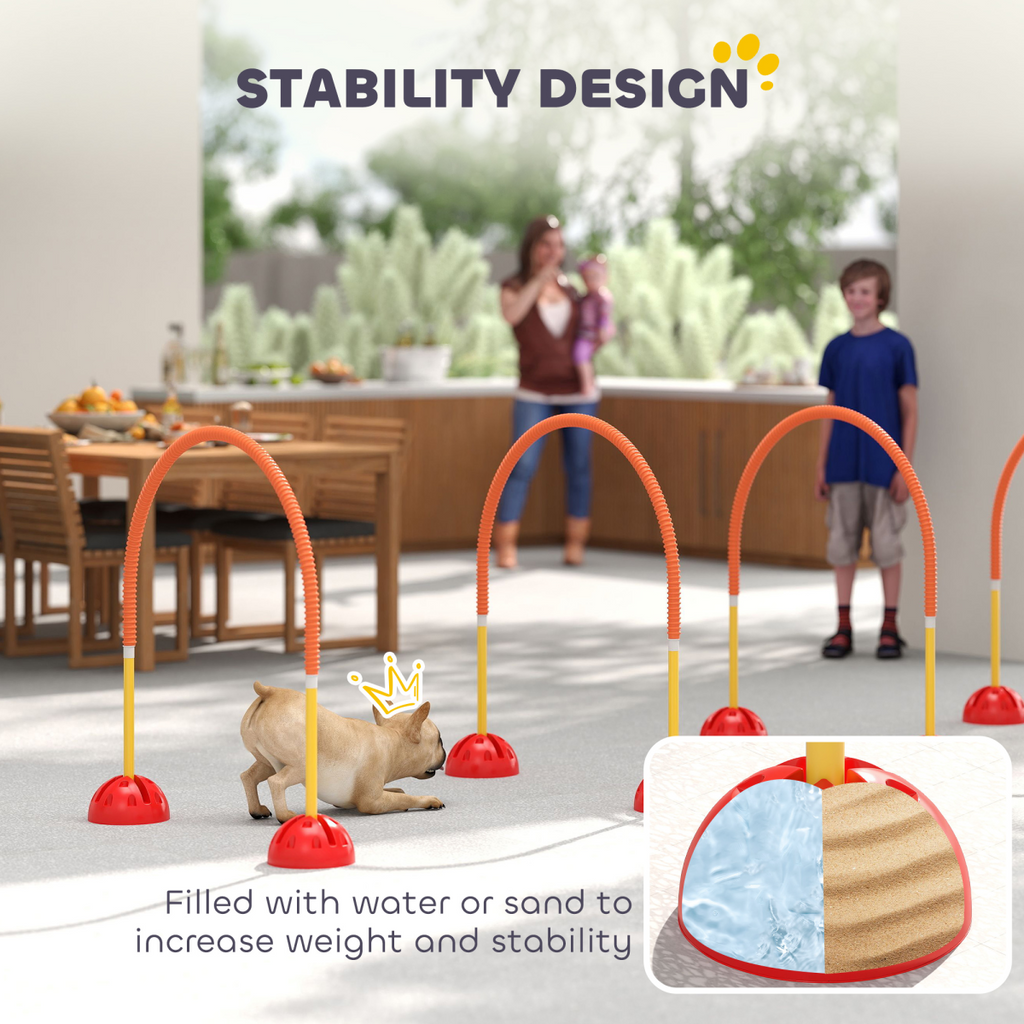 PawHut 4-Piece Dog Agility Set with Carry Bag Portable & Adjustable