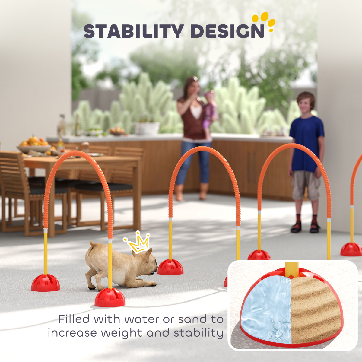 PawHut 4-Piece Dog Agility Set with Carry Bag Portable & Adjustable