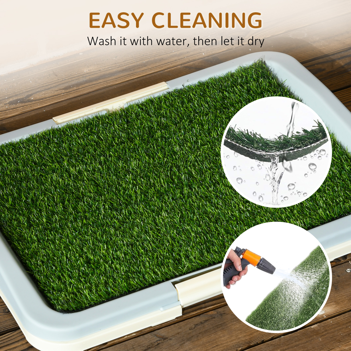 PawHut Indoor Dog Toilet with Artificial Grass, Grid Panel & Tray (46.5 x 34 cm)