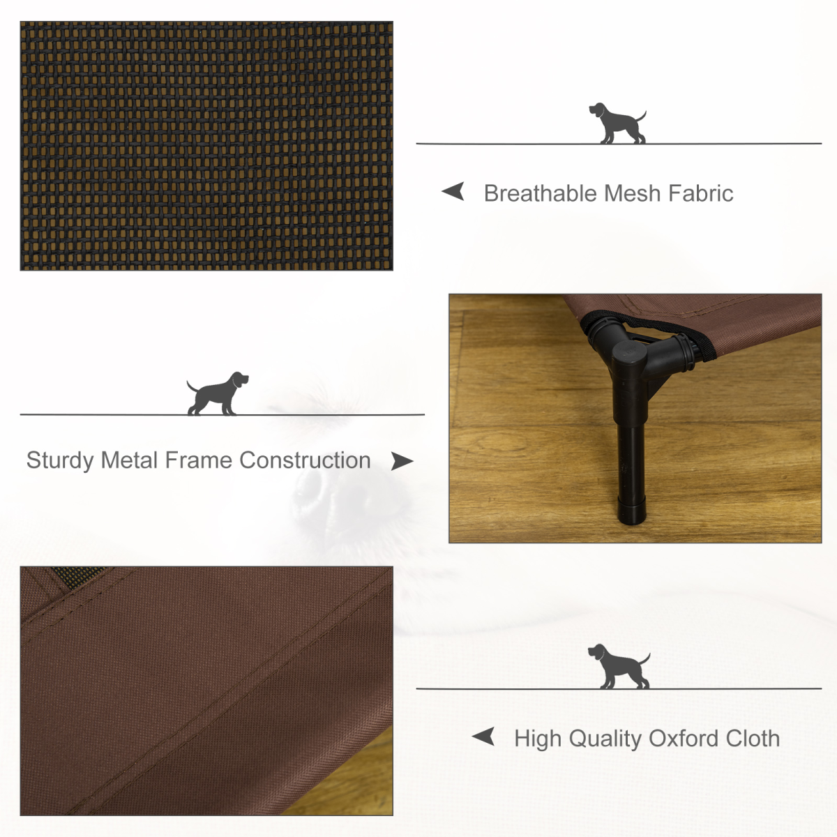 Raised Pet Bed Cot: Elevated Mesh Hammock, Waterproof, Portable & Easy-Clean