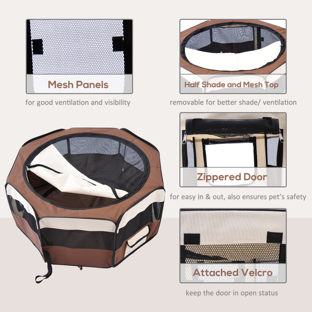 PawHut Fabric Pet Playpen for Small Animals, 90x41 cm, Foldable