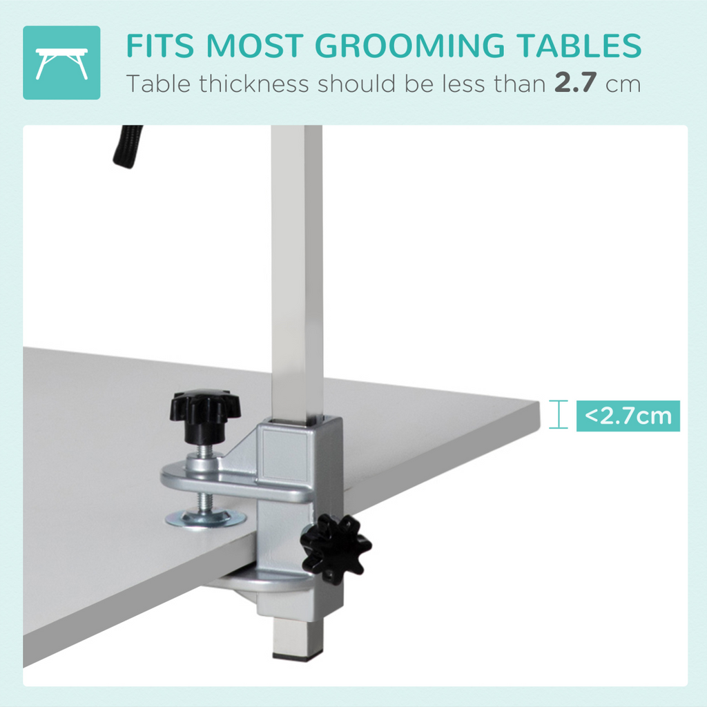Stainless Foldable Adjustable Pet Grooming Arm with Clamp for Medium Dogs