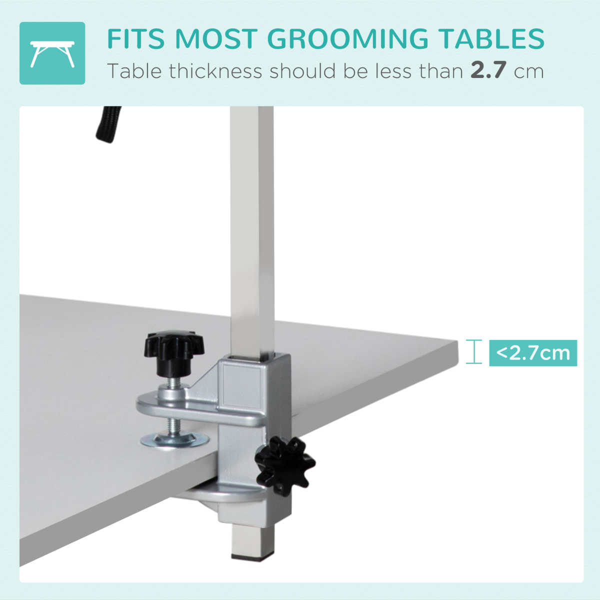 Stainless Foldable Adjustable Pet Grooming Arm with Clamp for Medium Dogs