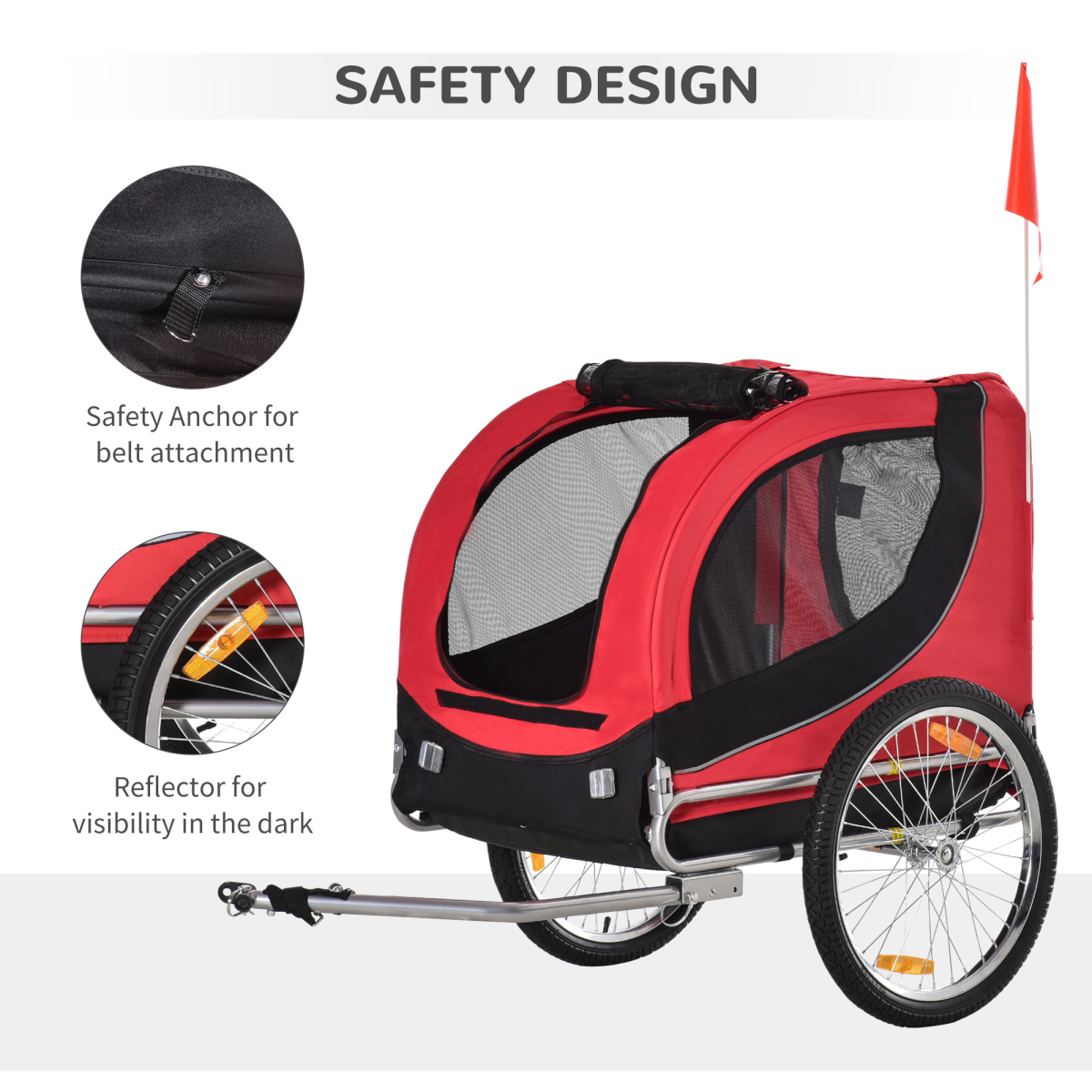 Dog Bike Trailer Carrier for Small-Medium Pets - Safe, Stable, Easy Travel