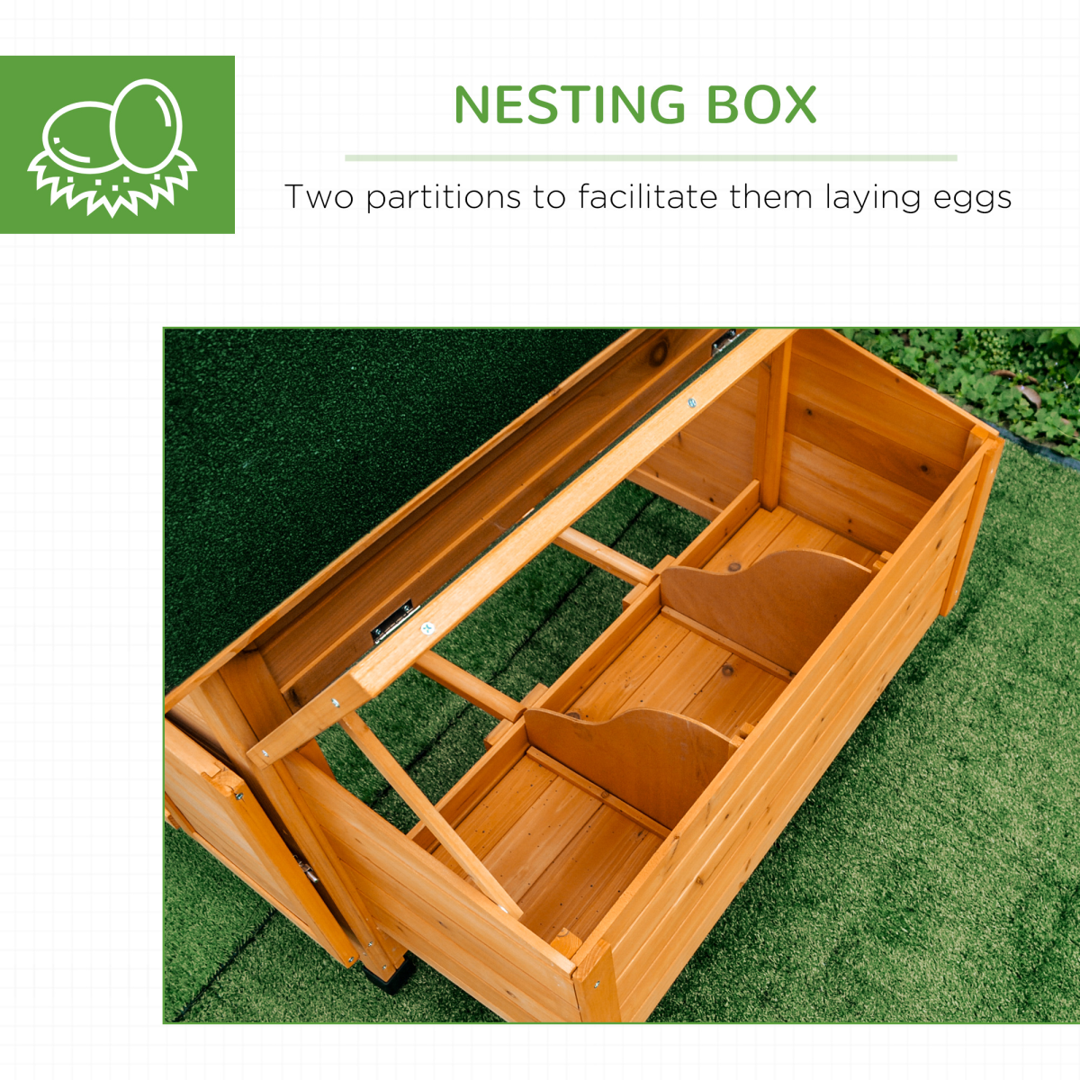 Solid Fir Outdoor Pet House with Dual Nesting Boxes & Weatherproof Roof