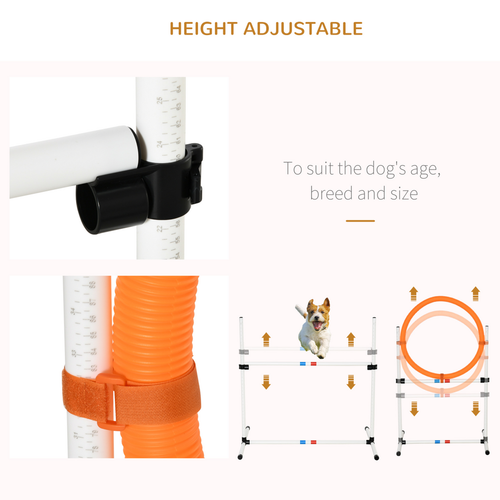 Portable 3-Piece Dog Agility Set: Jump, Weave & Ring Obstacles