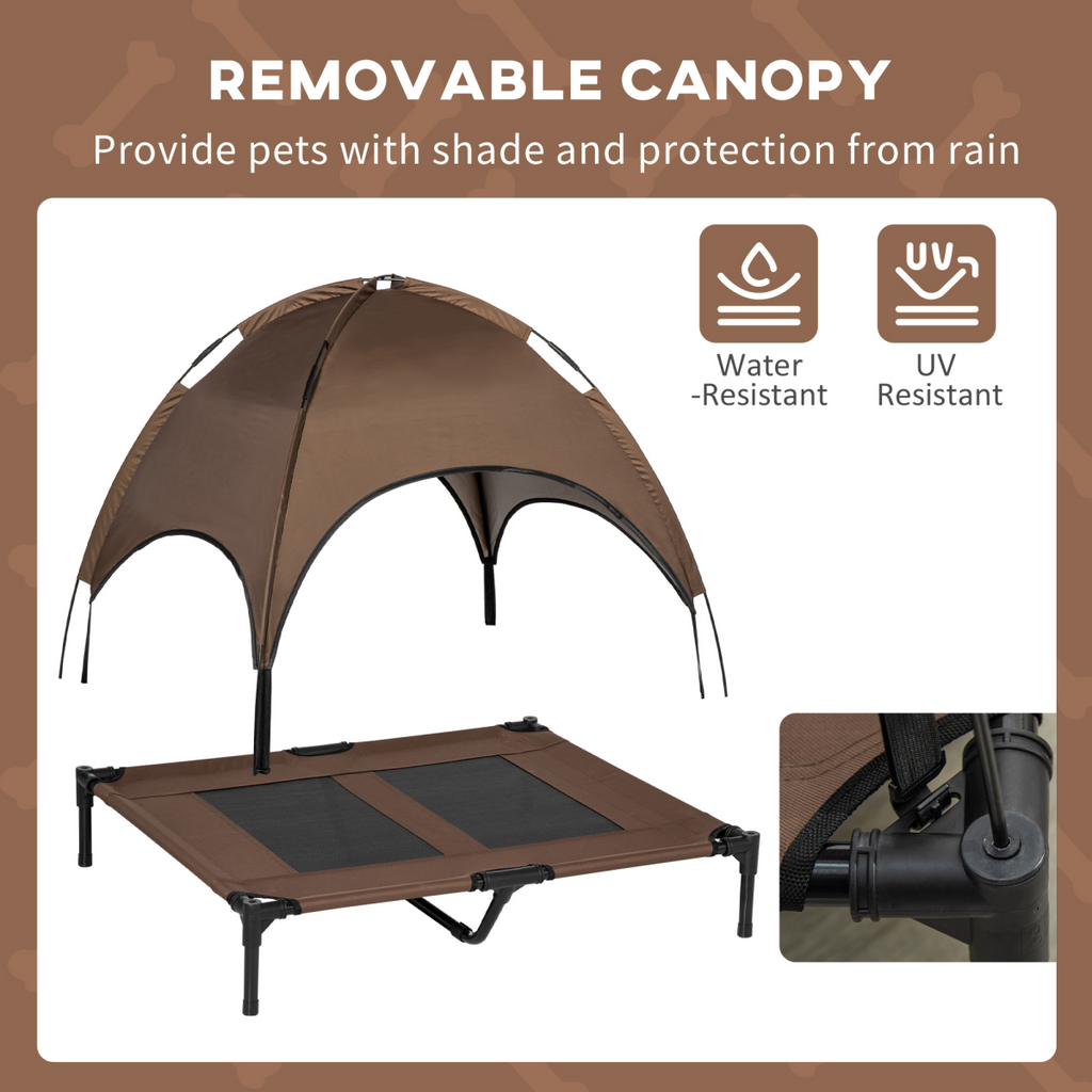 92cm Elevated Dog Bed Tent with Canopy - Outdoor Shelter & Shade