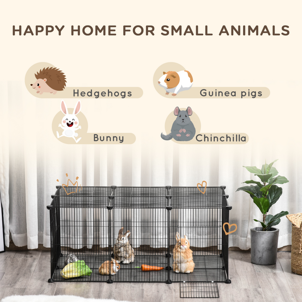 DIY Pet Playpen: 22-Piece Cage with Door for Rabbits, Chinchillas & Guinea Pigs
