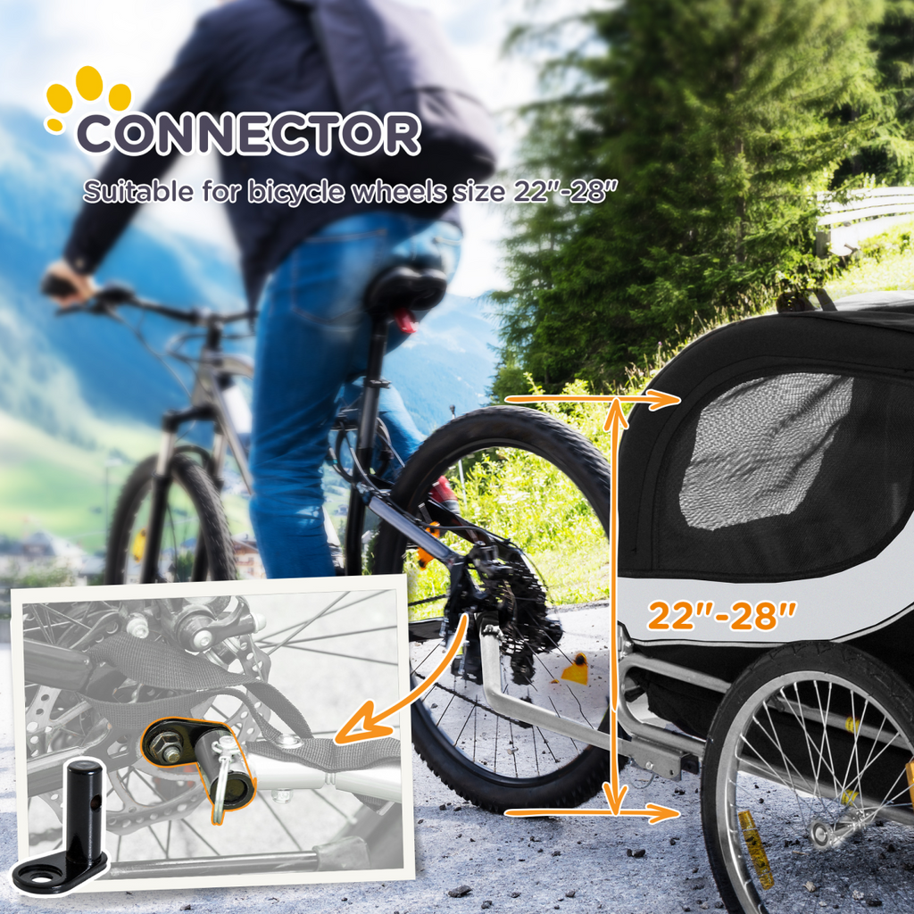 Pet Bicycle Trailer Carrier - Water-Resistant Steel Frame, Black