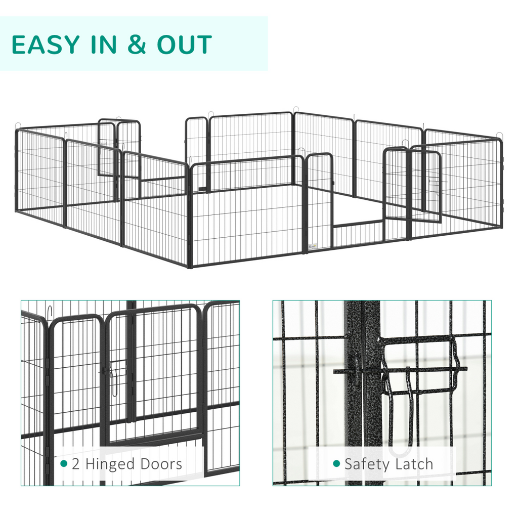Heavy-Duty 12-Panel Pet Playpen with 2 Doors, 80x60 cm, DIY Fence
