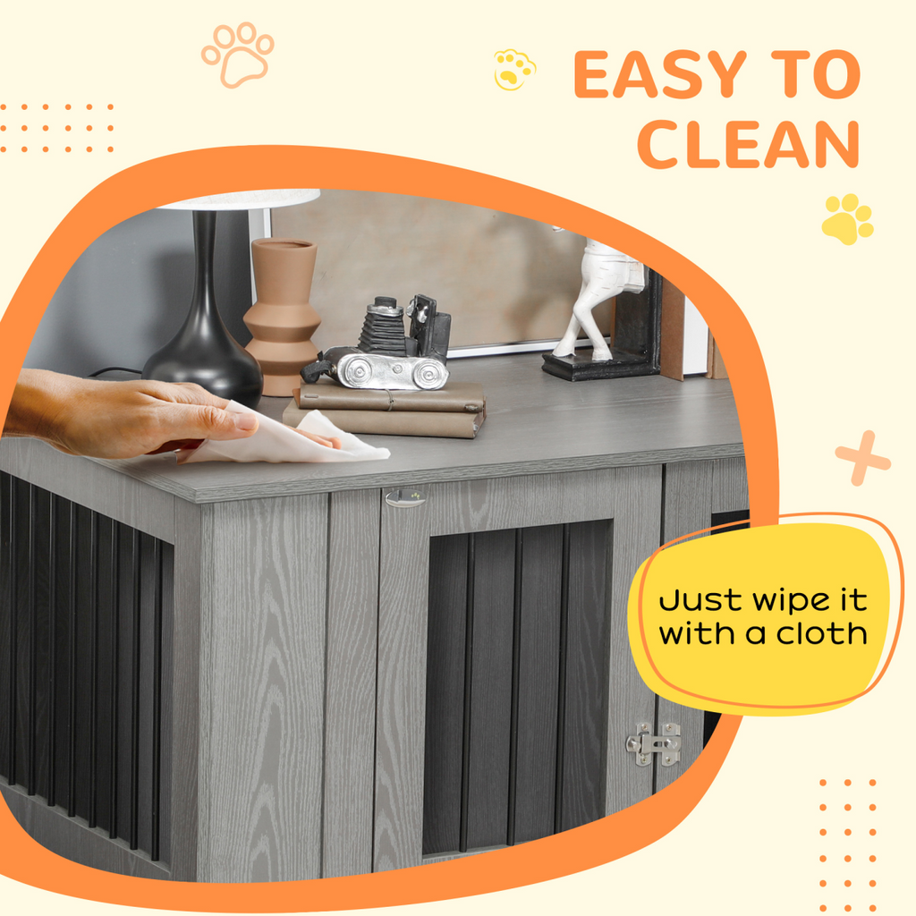 Indoor End Table Dog Crate - Extra Large, Grey, Ventilated