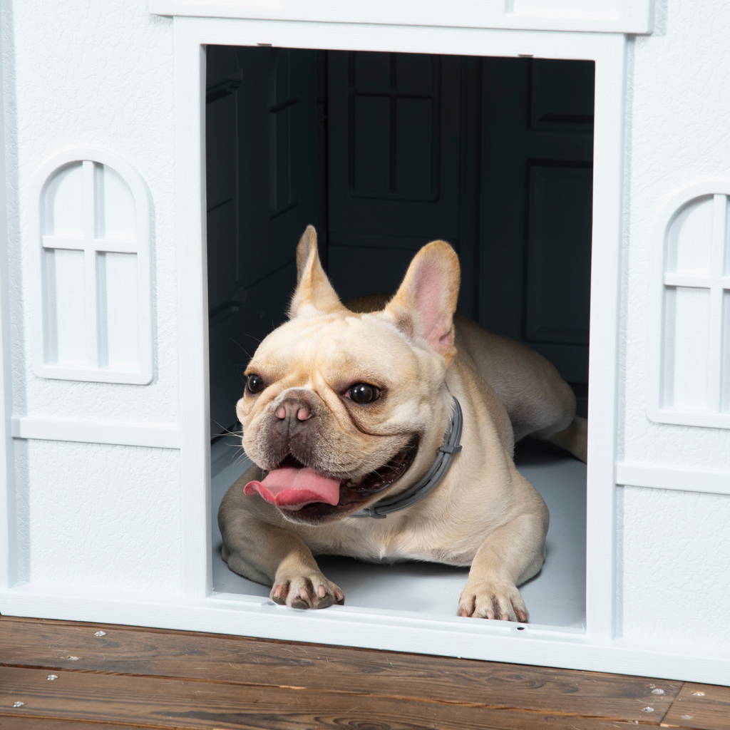 PawHut Weather-Resistant Outdoor Dog House for Medium Dogs - Blue