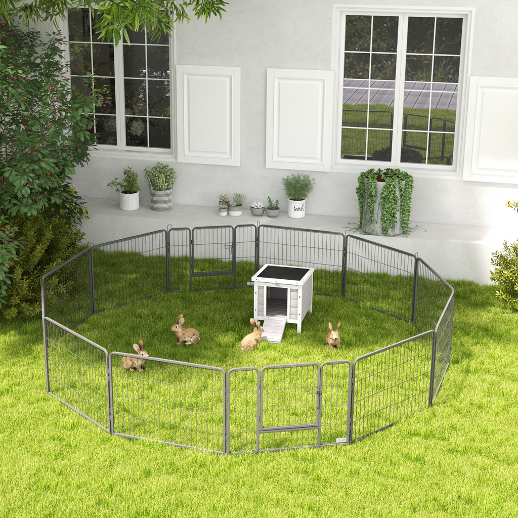 Heavy-Duty 12-Panel Pet Playpen with 2 Doors, 80x60 cm, DIY Fence