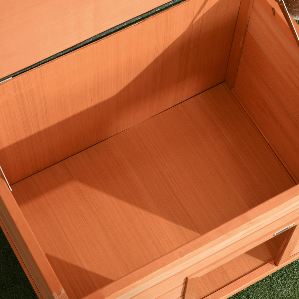 Weatherproof Solid Fir Dog Kennel with Slanted Roof Outdoor Garden Shelter