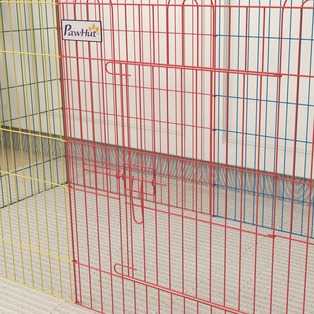 PawHut 6-Panel Pet Playpen with Door - Shape Options (Oct/Sq/Tri), Metal