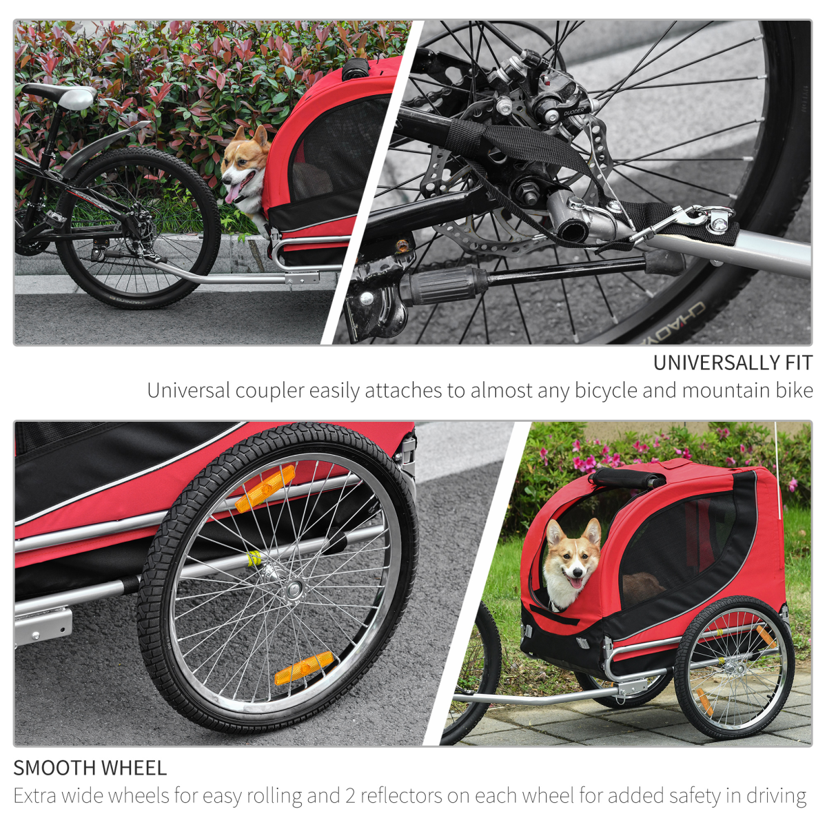 Dog Bike Trailer Carrier for Small-Medium Pets - Safe, Stable, Easy Travel