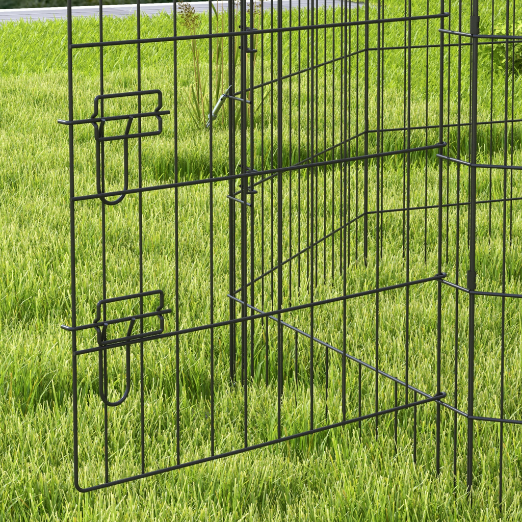 PawHut 8-Panel DIY Dog Pen with Secure Door, Indoor/Outdoor, 91cm High
