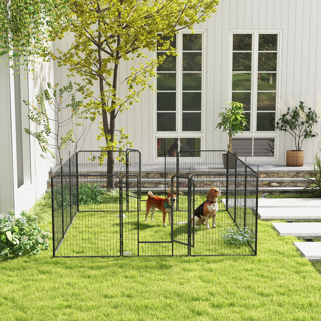 Heavy-Duty 12-Panel Puppy Play Pen for Indoor & Outdoor Use