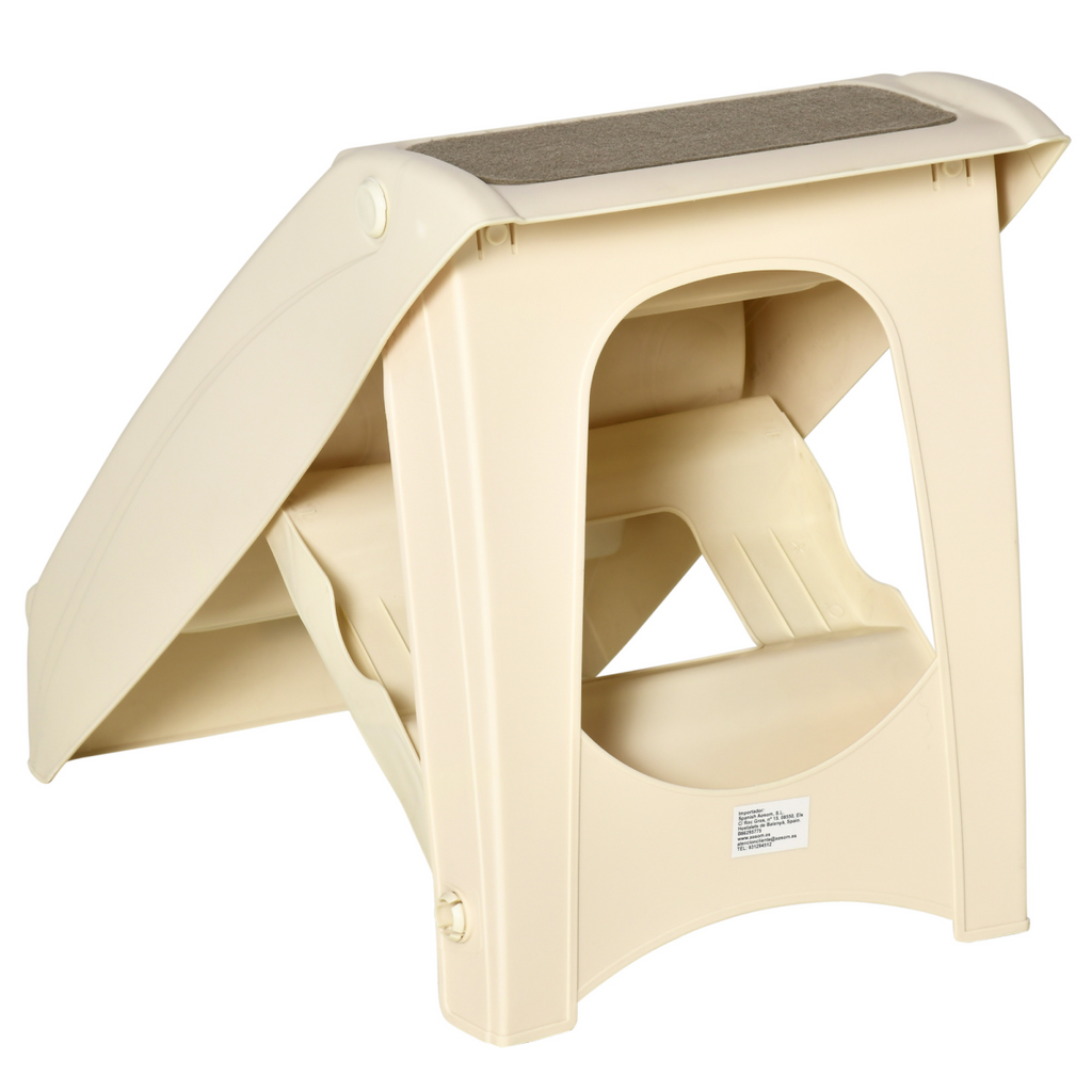 Portable Non-Slip Dog & Cat Steps for Bed & Sofa - Beige