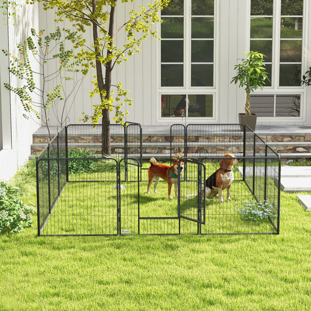 Heavy-Duty 12-Panel Puppy Play Pen for Indoor/Outdoor Use