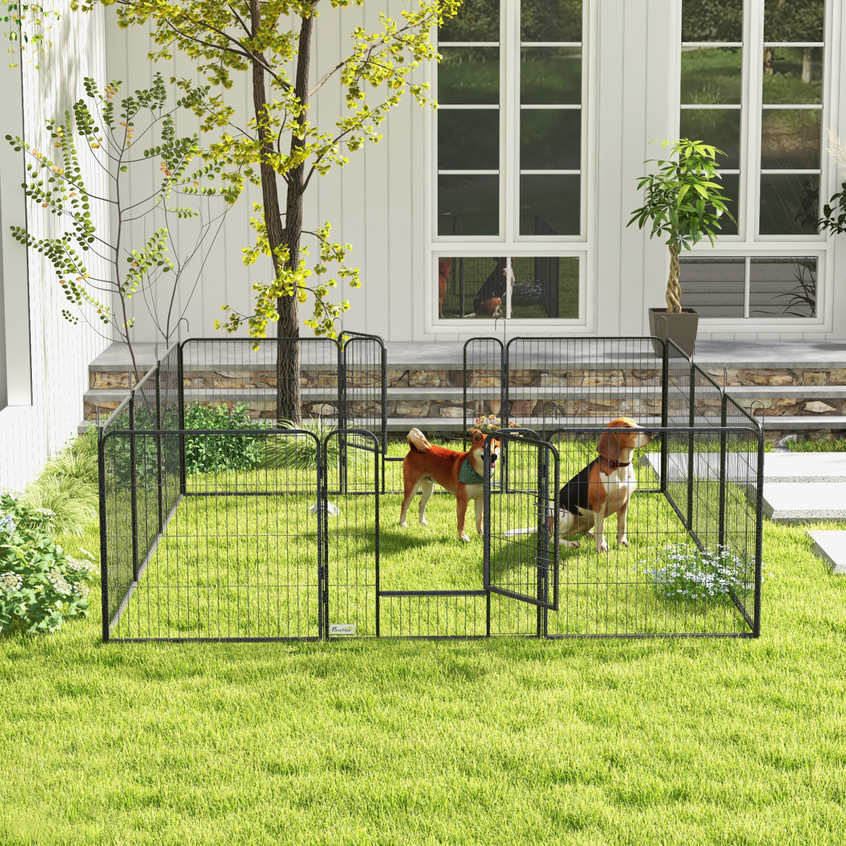 Heavy-Duty 12-Panel Puppy Play Pen for Indoor/Outdoor Use