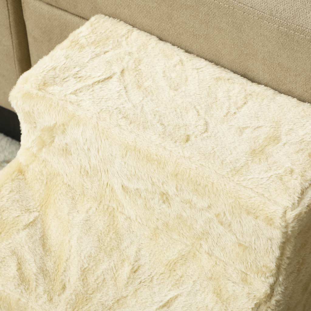 PawHut 3-Step Portable Dog Stairs with Washable Plush Cover
