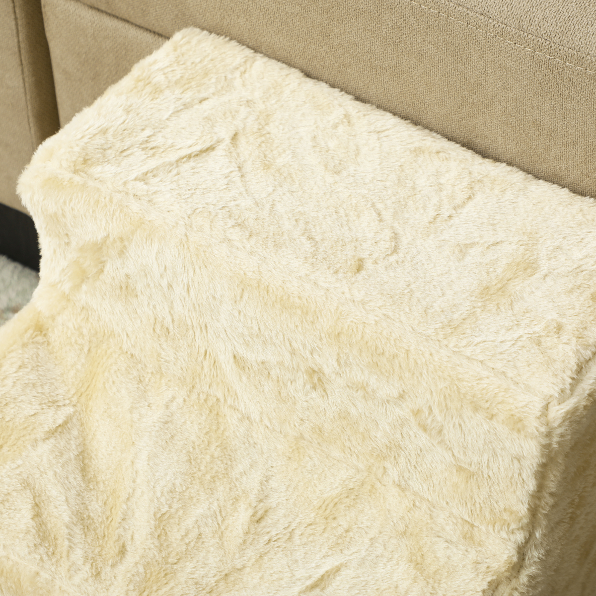 PawHut 3-Step Portable Dog Stairs with Washable Plush Cover