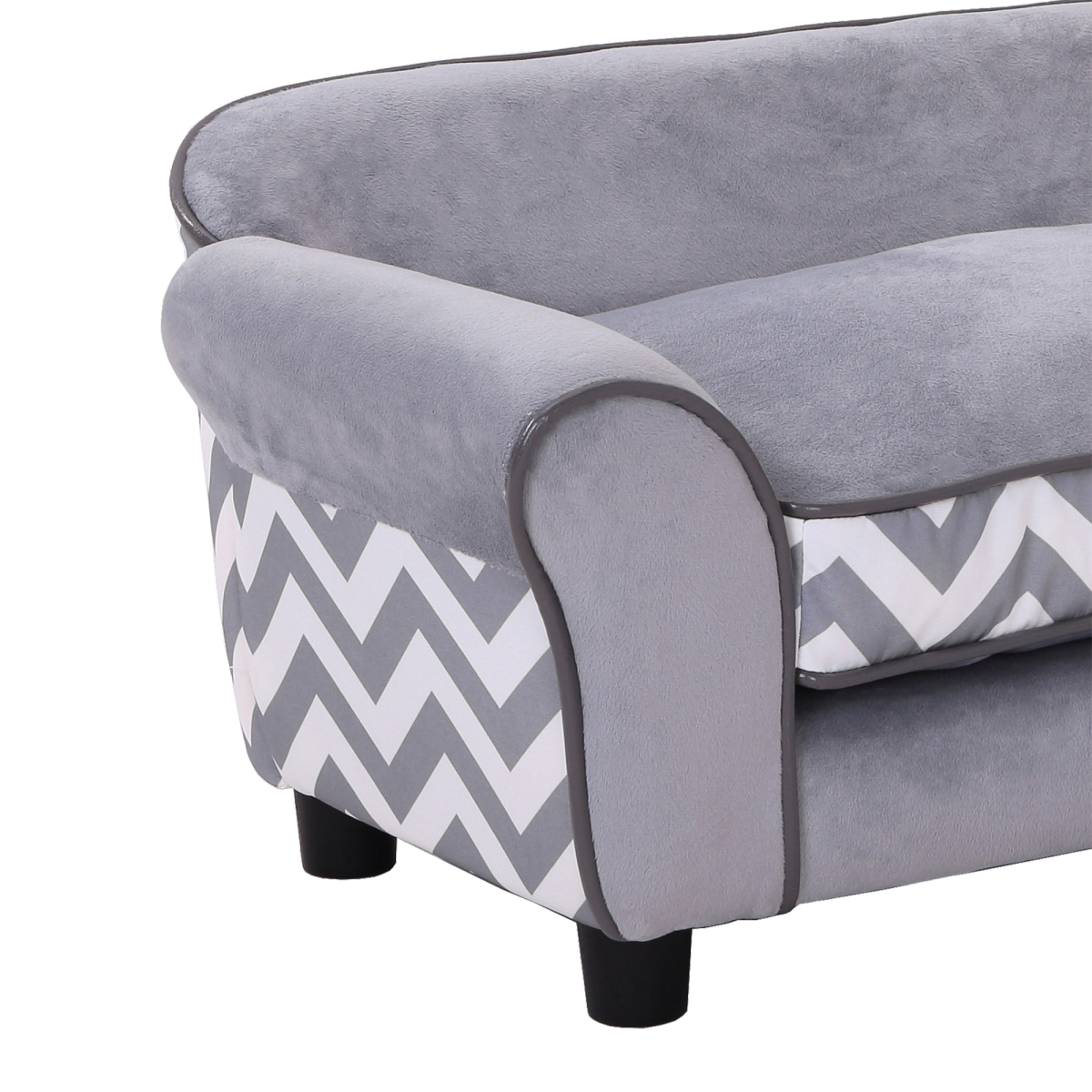 XS Dog Sofa Bed with Removable Cushion - Grey, Plush & Safe