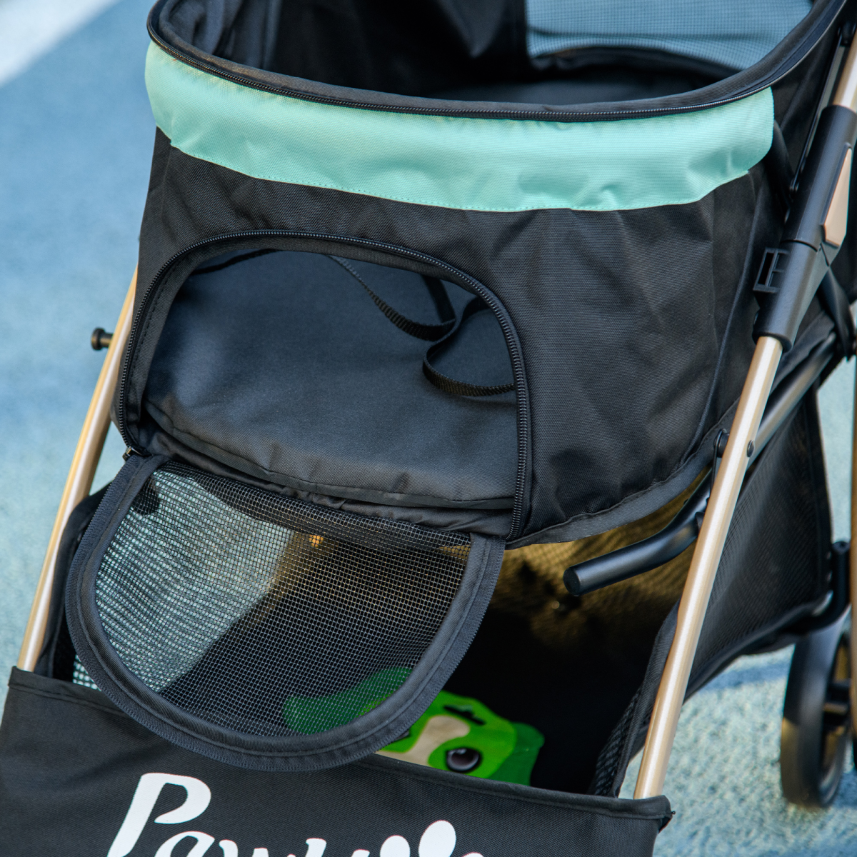 PawHut Pet Stroller for XS/S Dogs with Rain Cover - Green