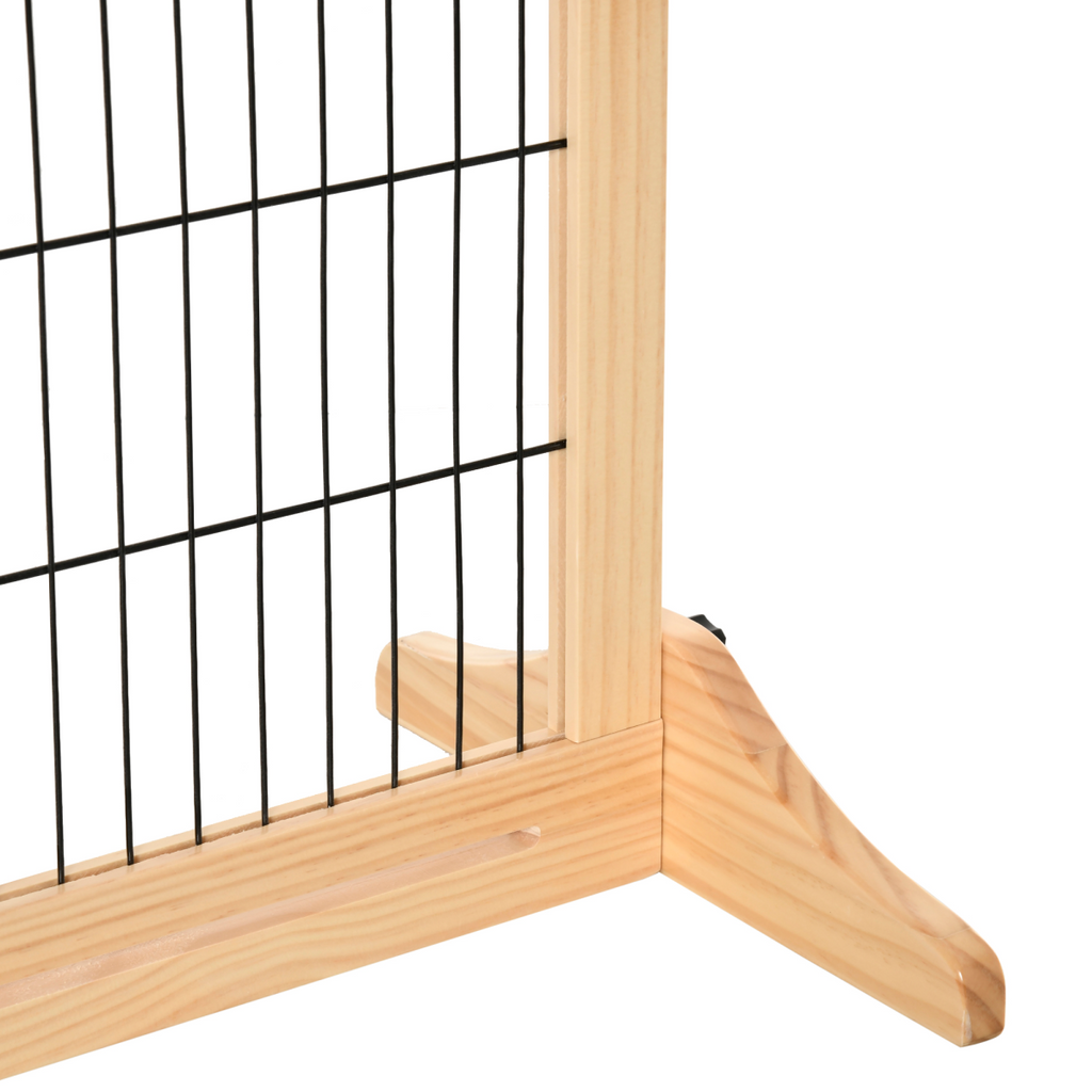 Adjustable Freestanding Wooden Pet Gate for Doorway Pawhut