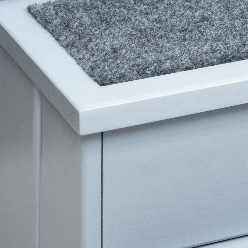 Pawhut 3-Step Wooden Dog Stairs with Hidden Storage, Grey