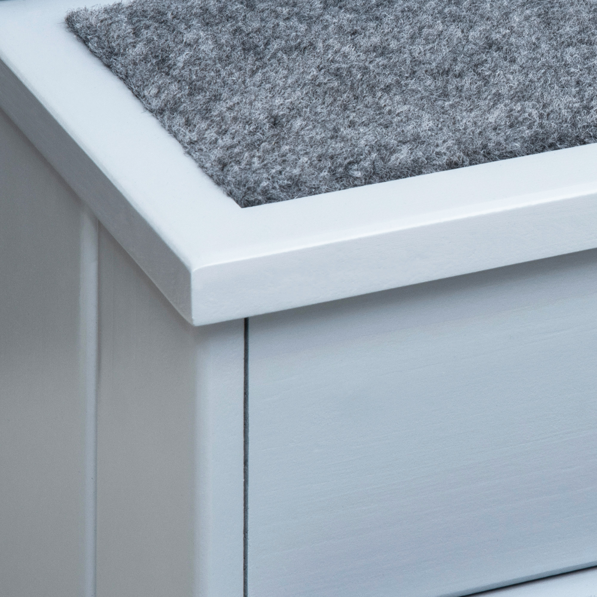 Pawhut 3-Step Wooden Dog Stairs with Hidden Storage, Grey