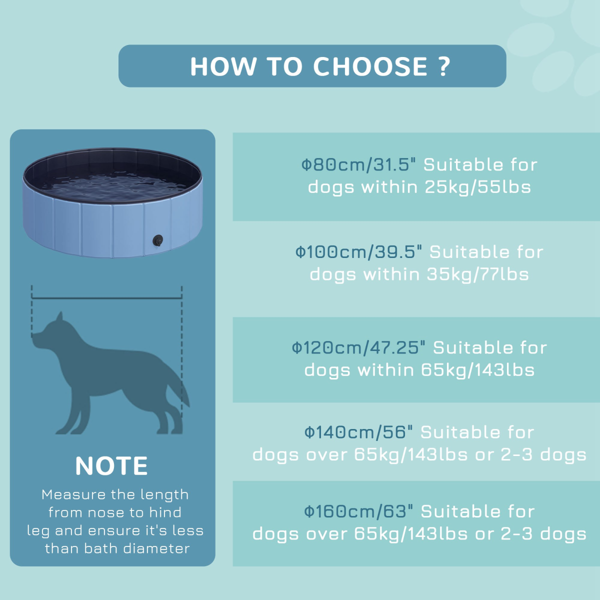 Pawhut 100cm Foldable Pet Pool for Indoor/Outdoor Cat & Dog Fun