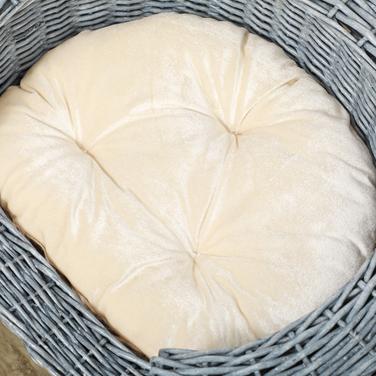 Elevated Willow Wicker Pet Bed & Cushion for Cats & Small Dogs