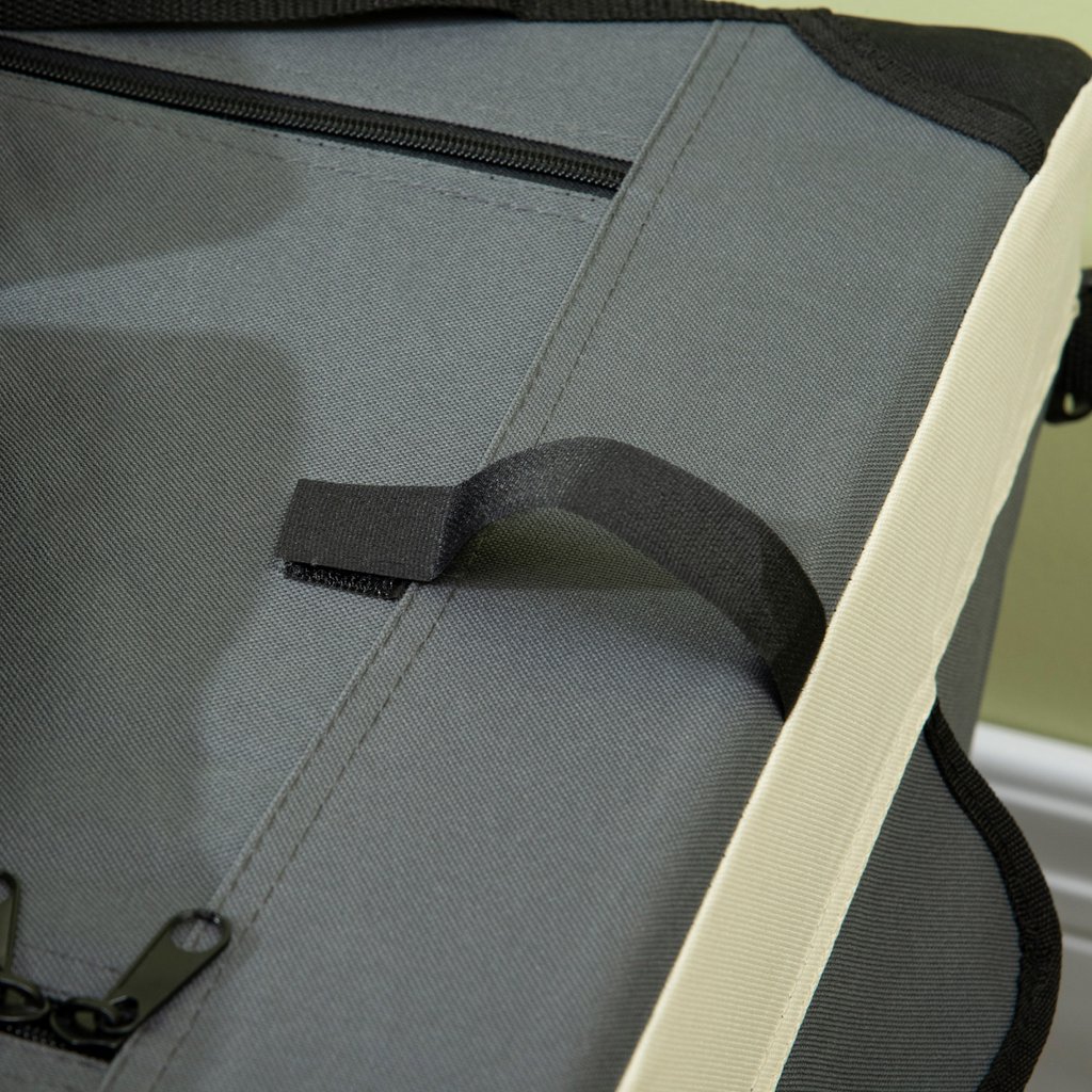 70cm Foldable Pet Carrier with Cushion - Cozy Grey for Small Dogs & Cats