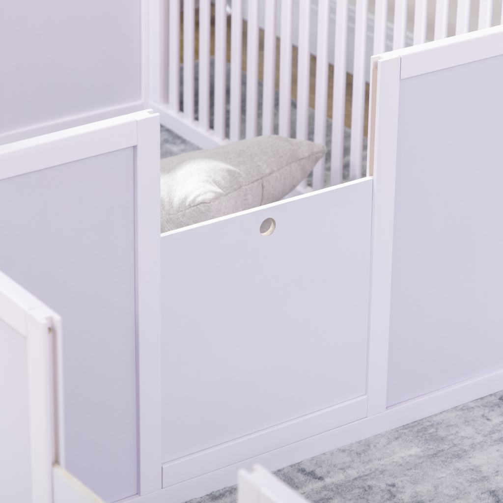 7-Panel Indoor Puppy Pen with 3 Doors, Dual-Room Design