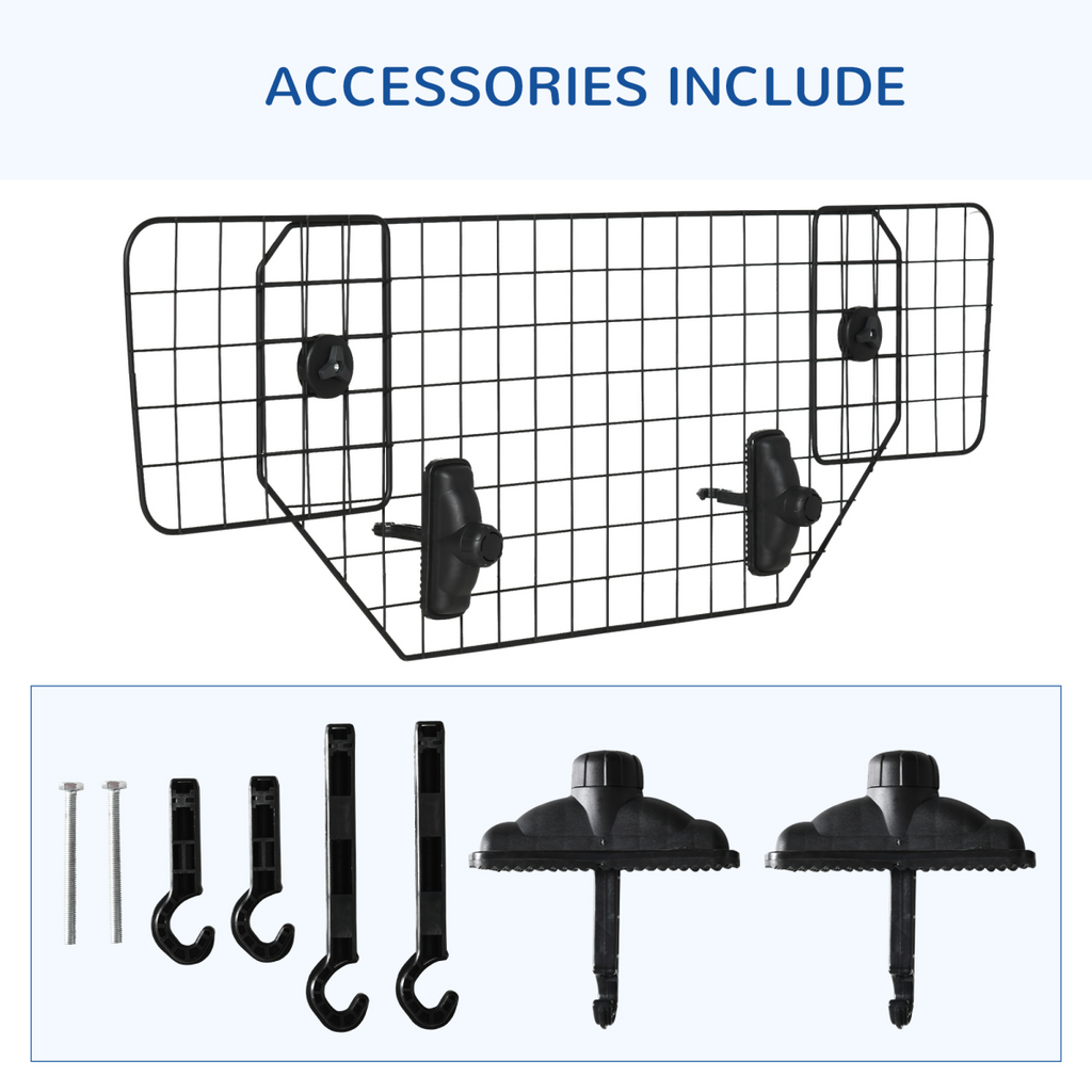 Adjustable Car Boot Dog Guard Mesh Barrier - 90-120cm Wide, 40.5cm High