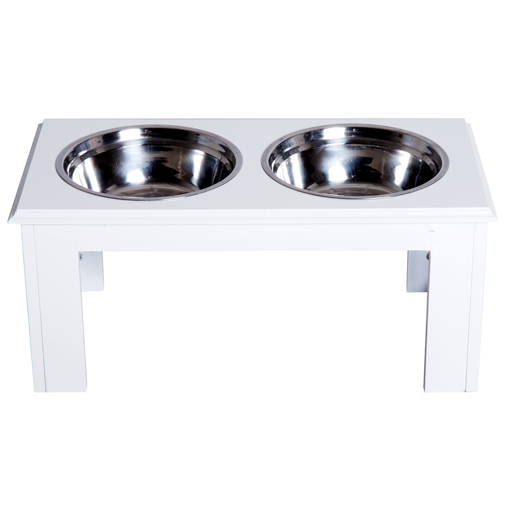 Raised Pet Feeder: Elevated Stainless Steel Double Bowls with Anti-Slip Base
