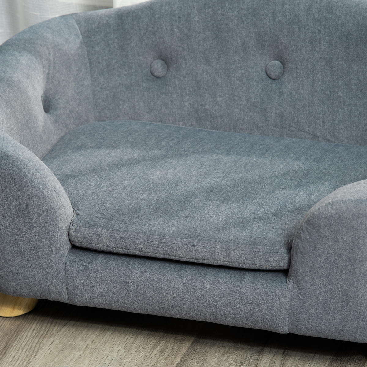 Pawhut Small Dog Sofa - Short Plush, 70x47x30 cm, Grey