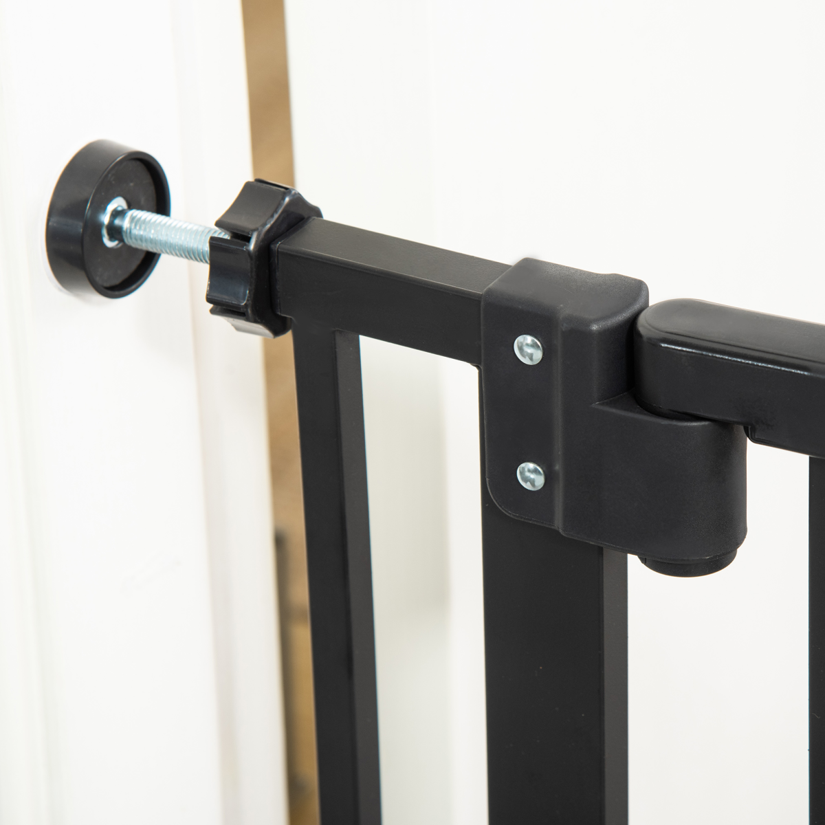 Extra Tall Dog Gate with Auto-Close & Cat Door for Stairs, 74-80 cm Wide