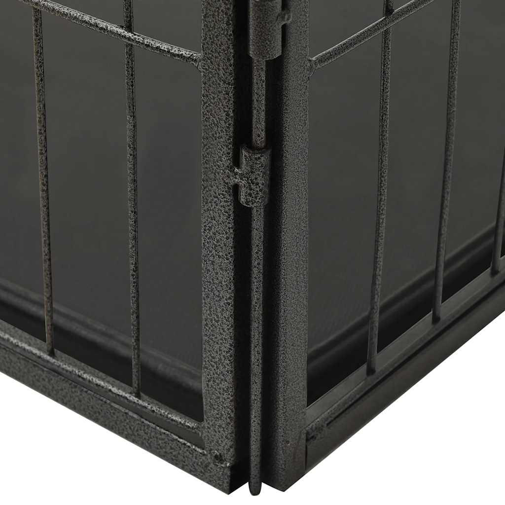 vidaXL Steel Puppy Playpen 91.5x59x61 cm - Indoor/Outdoor, Tray Included