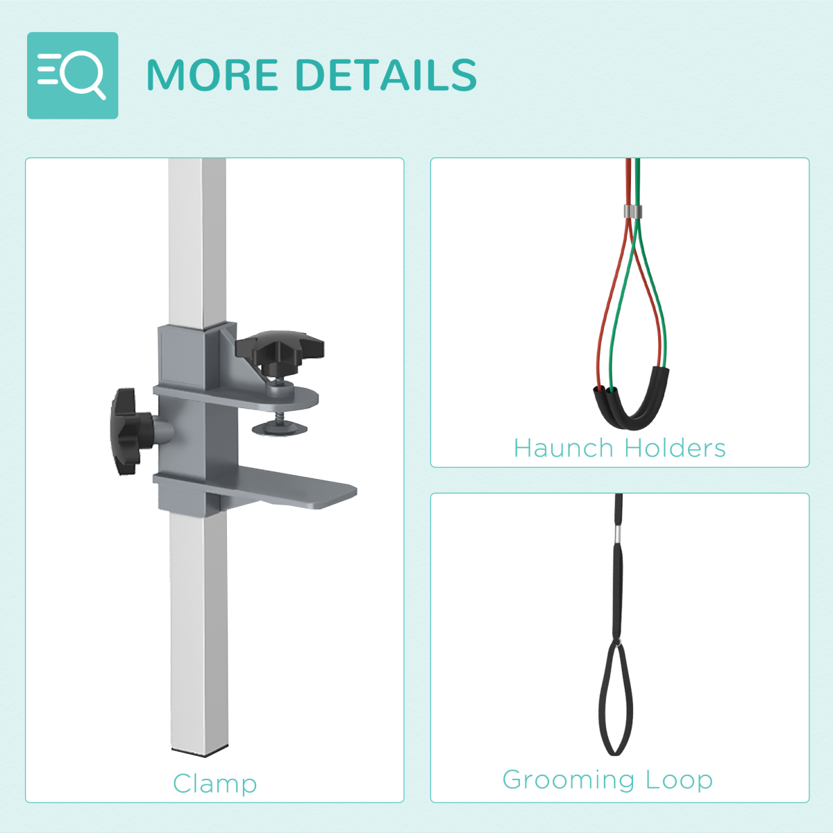 Stainless Foldable Adjustable Pet Grooming Arm with Clamp for Medium Dogs