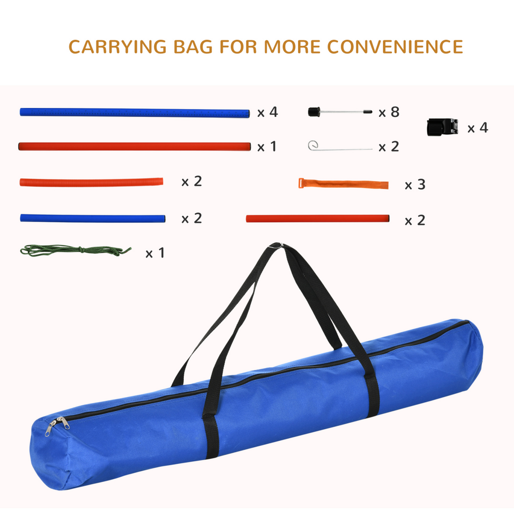 Pet Agility Training Kit: Adjustable Jump Hoop, Poles & Tunnel