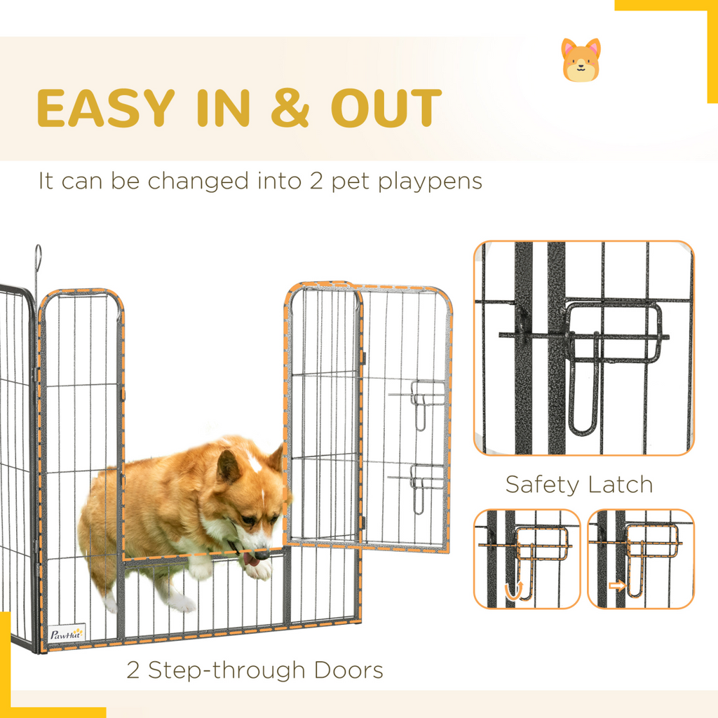 Heavy-Duty 16-Panel Puppy Play Pen - 80cm High, Flexible Shape