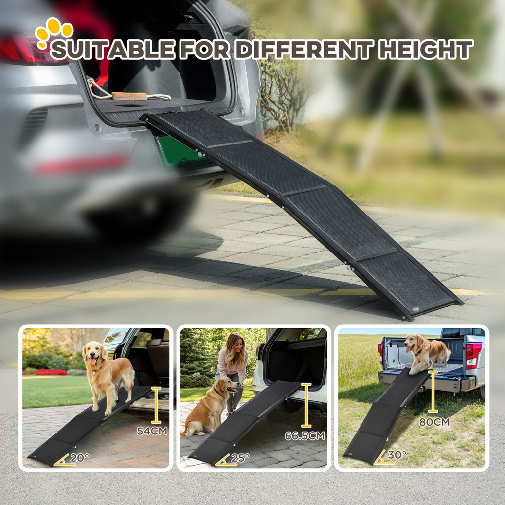 PawHut Folding Dog Ramp for XL Dogs - Non-Slip, Portable Car Ramp