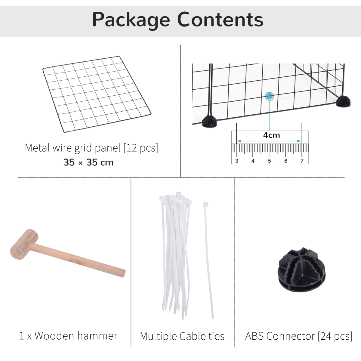 DIY Metal Pet Playpen - 12-Panel Cage for Small Animals (Black)