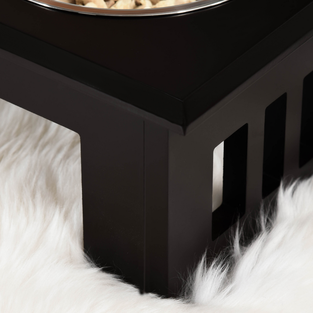 Pawhut Elevated Dual Stainless Steel Dog Bowls with Non-Slip Base