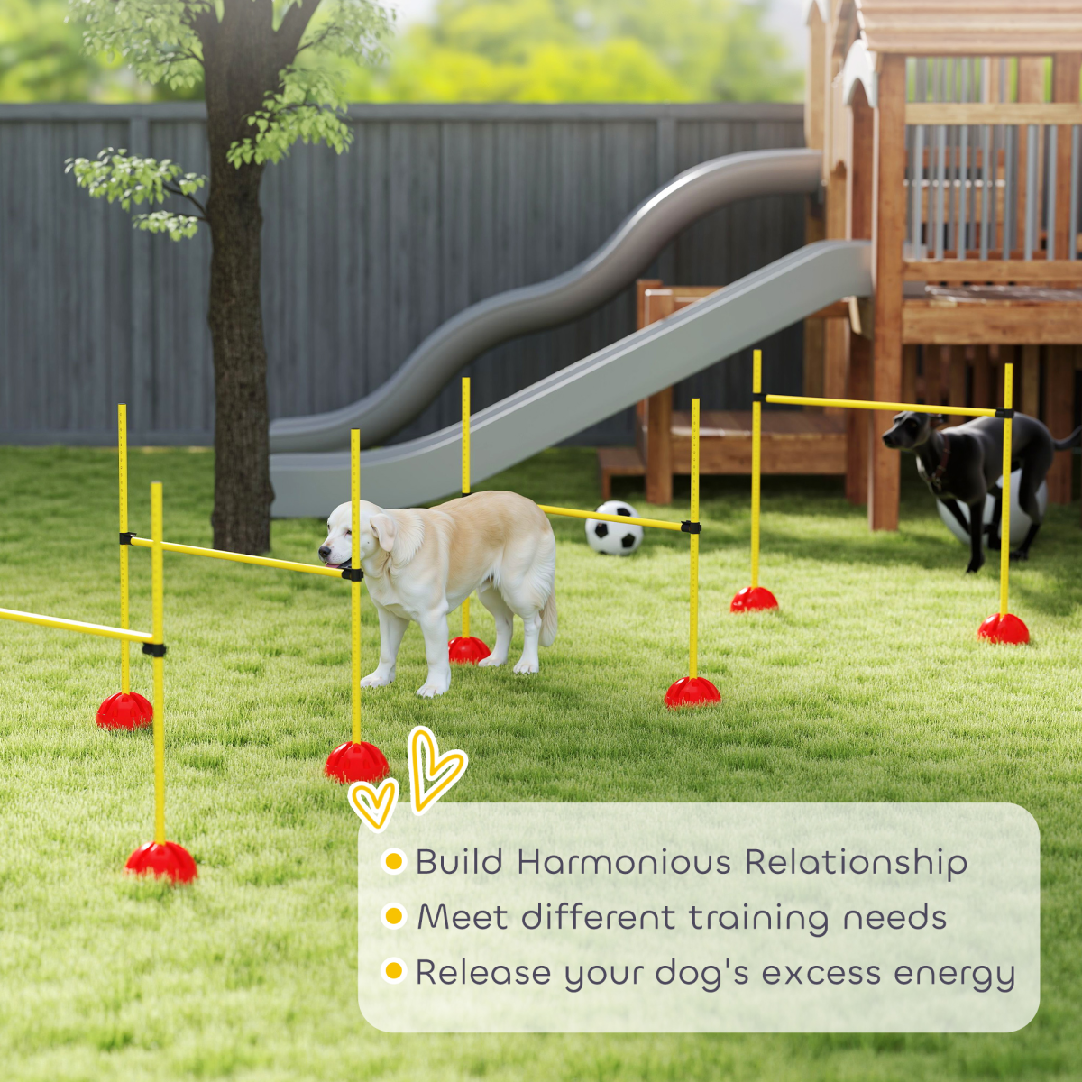 PawHut 4-Piece Dog Agility Jump Set with Adjustable Hurdles and Carry Bag