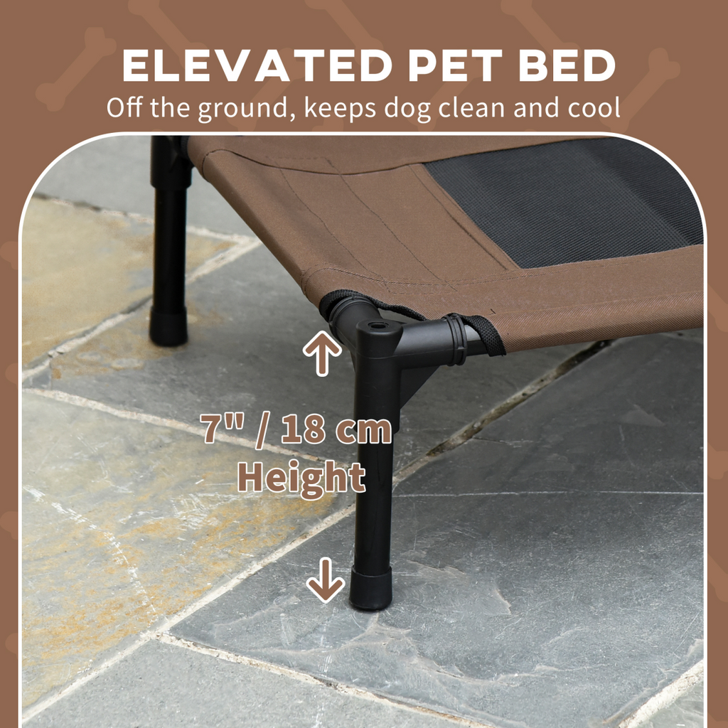 61 cm Elevated Dog Bed with Canopy Tent - Outdoor Portable Shelter
